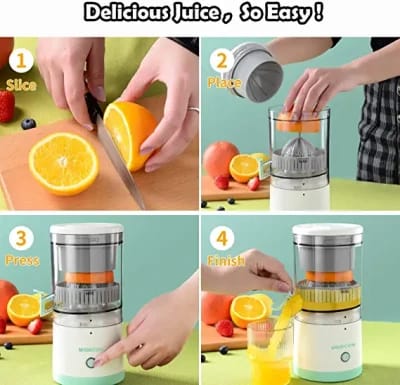 Portable Rechargeable Juice Mixer & Smoothie Maker – 6 Blades High-Speed Mini Juicer for Fruits, Shakes & Gym Use (with Extra Lid)